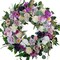 22" Artificial Flower Wreath Spring/Summer Floral Wreaths for Front Door with Roses Orchid Gardenia Dahlia Full and Elegant Decor for Inside Outside Wall Window Festival Party Wedding (White Purple)